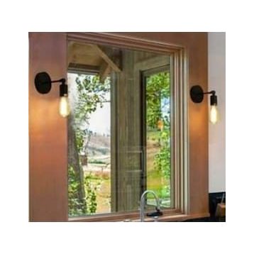 Mylights Retro Rustik Hareketli Mat Siyah Aplik