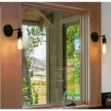 Mylights Retro Rustik Hareketli Mat Siyah Aplik