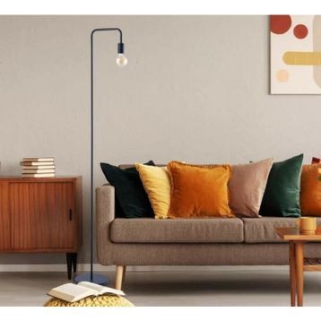 Mylights Retro Rustik Mat Siyah Köşe Lambası Lambader