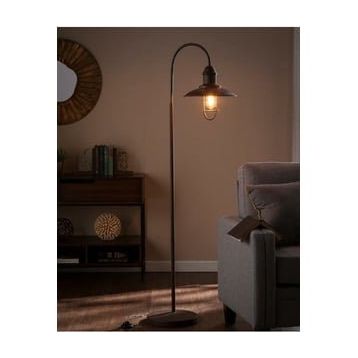 Mylights Retro Rustik Mat Siyah Rustik Ayaklı Köşe Lambası Lambader