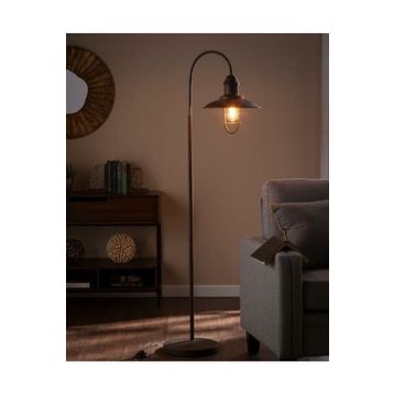 Mylights Retro Rustik Mat Siyah Rustik Ayaklı Köşe Lambası Lambader