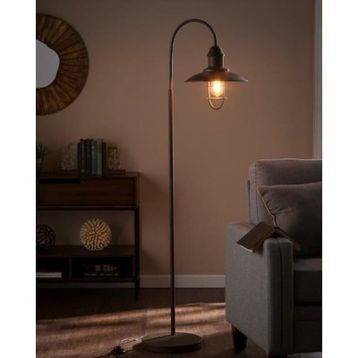 Mylights Retro Rustik Mat Siyah Rustik Ayaklı Köşe Lambası Lambader