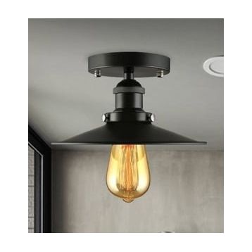 Mylights Rustik Mat Siyah 22 cm En Plofonyer Tavan Avize