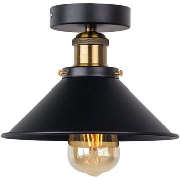 Mylights Siyah Retro 23 cm Tekli Rustik Plofonyer Tavan Avize