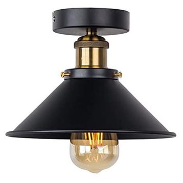 Mylights Siyah Retro 23 cm Tekli Rustik Plofonyer Tavan Avize