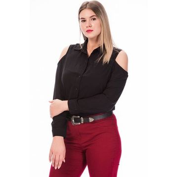 Myline 23570-M Siyah Kadın Gömlek