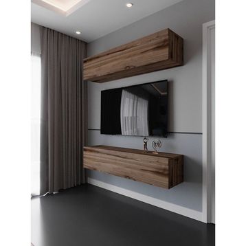 Myniture Home & Living Çırağan S6203-3 120x35x35 cm Desenli Duvara Monte Tv Sehpası