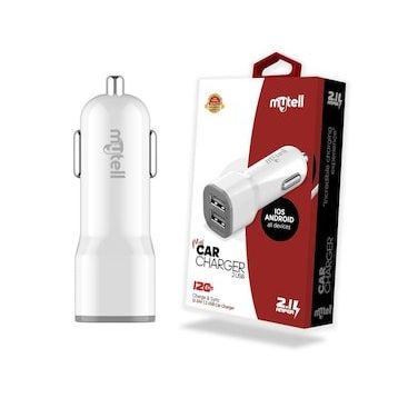 Mytell Universal Universal My-a5 Usb Baslik 2 Usb'li 2100 Mah Beyaz Araç Sarjı