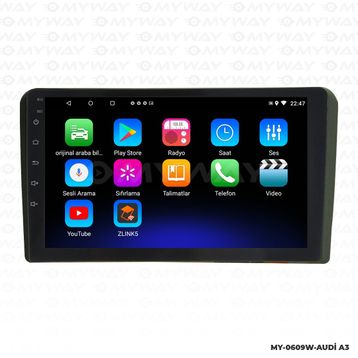 Myway Audi A3 Android 12 Kablosuz Carplay Navigasyon Multimedya Ekran