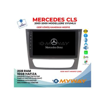 Myway Mercedes Cls W218-W219 Android 12 Multİmedya Kablosuz Carplay Navigasyon Ekran Teyp