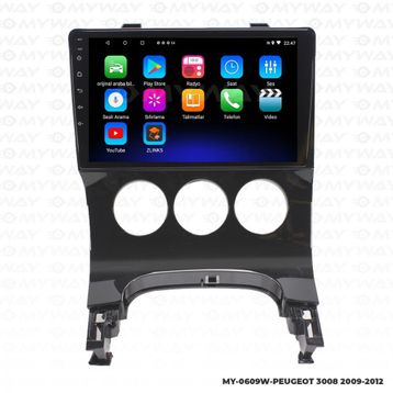 Myway Peugeot 3008 Android 12 Kablosuz Carplay Navigasyon Multimedya Ekran