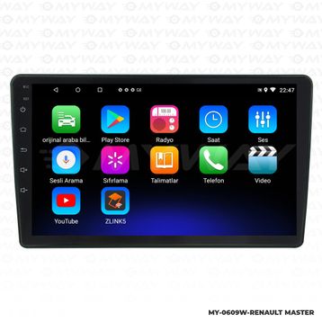 Myway Renault Master Android 12 Kablosuz Carplay Navigasyon Multimedya Ekran Teyp