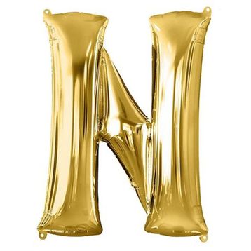 N Harf Altın 100 cm Folyo Balon