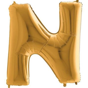 N Harf Altın 100 cm Folyo Balon