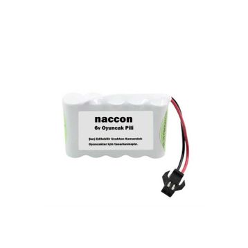 Naccon 6 V 1000 Mah Siyah Soketli Şarjlı Oyuncak AA Kalem Pil