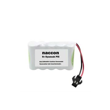 Naccon 6 V 1000 Mah Siyah Soketli Şarjlı Oyuncak AA Kalem Pil