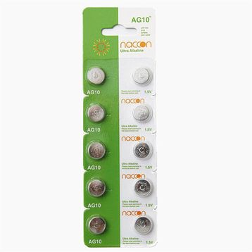 Naccon AG10 189 389 LR54 LR1130 10'lu Alkaline Düğme Pil