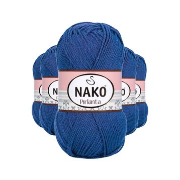 Nako 10084 5 Adet Koyu Mavi Pırlanta Amigurumi El Örgü İpi Yünü