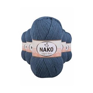 Nako 185 5 Adet 100 gr Fırtına Mavi Süper İnci El Örgü İpi