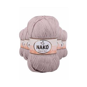 Nako 3079 5 Adet 100 gr Pembeli Gri Süper İnci El Örgü İpi