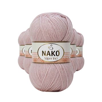 Nako 318 5 Adet 100 gr Gül Goncası Süper İnci El Örgü İpi