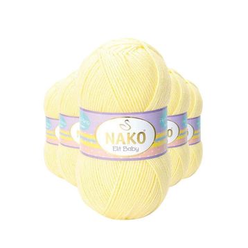 Nako 3664 Elite Baby 5 Adet Limonata El Örgü İpi Tüylenmeyen Bebek Yünü