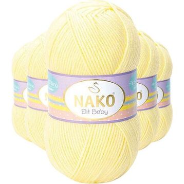 Nako 3664 Elite Baby 5 Adet Limonata El Örgü İpi Tüylenmeyen Bebek Yünü