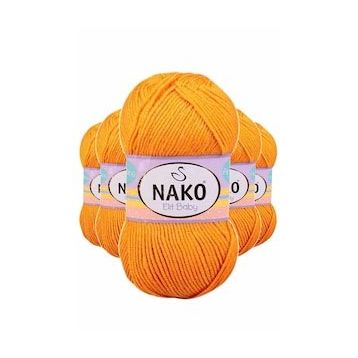 Nako 4038 5 Adet Portakal Kabuğu Elite Baby El Örgü İpi Tüylenmeyen Bebek Yünü