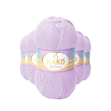 Nako 5090 5 Adet Mine Çiçeği Elite Baby El Örgü İpi Tüylenmeyen Bebek Yünü