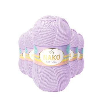 Nako 5090 5 Adet Mine Çiçeği Elite Baby El Örgü İpi Tüylenmeyen Bebek Yünü