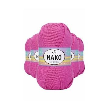 Nako 5278 Elite Baby 5 Adet Çöl Gülü El Örgü İpi Tüylenmeyen Bebek Yünü