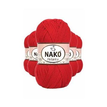 Nako 6741 5 Adet Gelincik Kırmızı Pırlanta Amigurumi El Örgü İpi Yünü