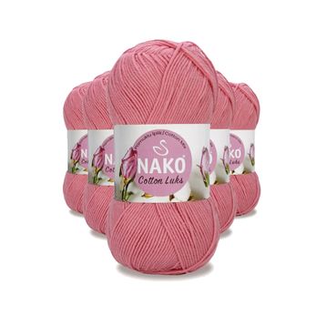 Nako 97551 Gül Pembe 5 Adet Cotton Lüks Yelek Tunik Kazak Bluz Hırka İpi Yünü