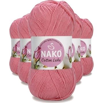 Nako 97551 Gül Pembe 5 Adet Cotton Lüks Yelek Tunik Kazak Bluz Hırka İpi Yünü