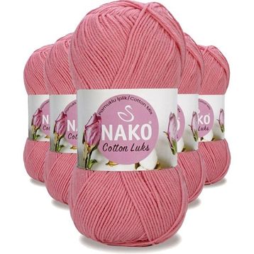 Nako 97551 Gül Pembe 5 Adet Cotton Lüks Yelek Tunik Kazak Bluz Hırka İpi Yünü