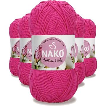 Nako 97572 Fuşya 5 Adet Cotton Lüks Yelek Tunik Kazak Bluz Hırka İpi Yünü