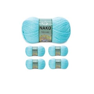 Nako No: 10535 Vizon Premium Akrilik 5 Adet Açık Turkuaz El Örgü İpi Yünü