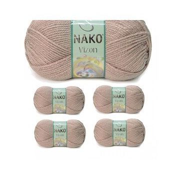 Nako No: 257 Vizon Premium Akrilik 5 Adet Sütlü Kahve El Örgü İpi Yünü