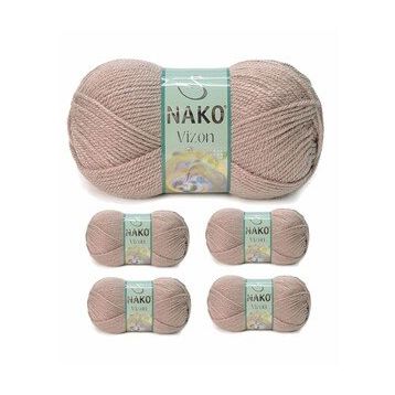 Nako No: 257 Vizon Premium Akrilik 5 Adet Sütlü Kahve El Örgü İpi Yünü