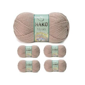 Nako No: 257 Vizon Premium Akrilik 5 Adet Sütlü Kahve El Örgü İpi Yünü