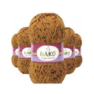 Nako No: 31750 5 Adet Vega Tweed Premium Akrilik El Örgü İpi Yünü
