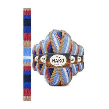 Nako No: 82411 5 Adet Vega Stripe Premium Akrilik El Örgü İpi Yünü