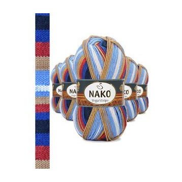 Nako No: 82411 5 Adet Vega Stripe Premium Akrilik El Örgü İpi Yünü