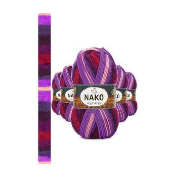 Nako No: 82412 Vega Stripe Premium Akrilik 5 Adet El Örgü İpi Yünü