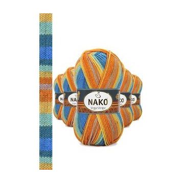 Nako No: 82421 5 Adet Vega Stripe Premium Akrilik El Örgü İpi Yünü
