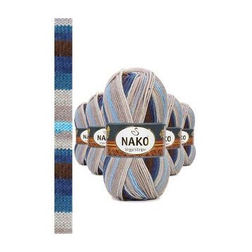 Nako No: 82422 5 Adet Vega Stripe Premium Akrilik El Örgü İpi Yünü