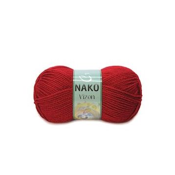 Nako Renk No:1175 Koyu Kırmızı 5 Adet Vizon Premium Akrilik El Örgü İpi Yünü