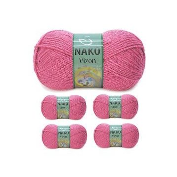 Nako Renk No:180 Kuru Gül 5 Adet Vizon Premium Akrilik El Örgü İpi Yünü