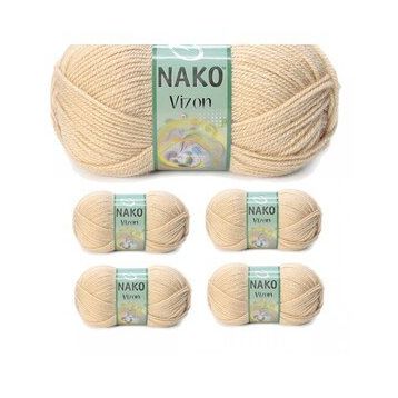 Nako Renk No:219 Deve Tüyü 5 Adet Vizon Premium Akrilik El Örgü İpi Yünü
