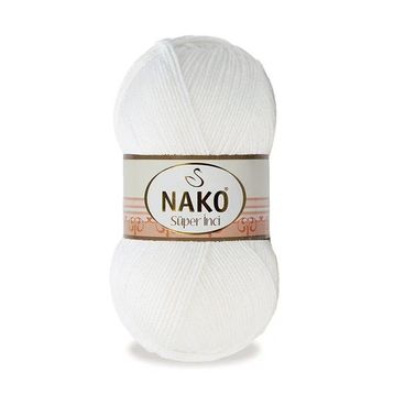 Nako Süper İnci 208 Beyaz 5 Adet Örgü İpi